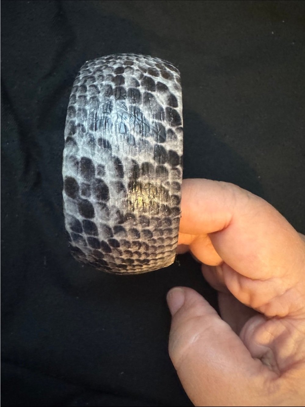 Snake print leather cuff bracelet